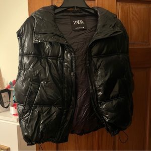 Zara Black Puffer Vest